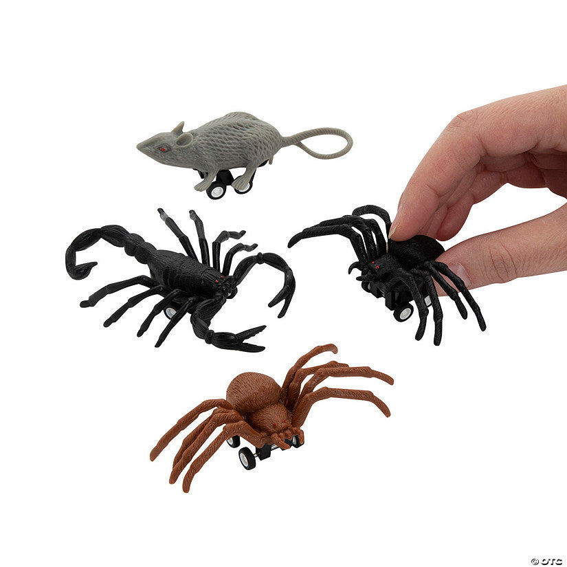 Per Dozen: Mini Halloween Creepy Creatures Pull-Back Toys - 12 Pc. | USA Decoration®