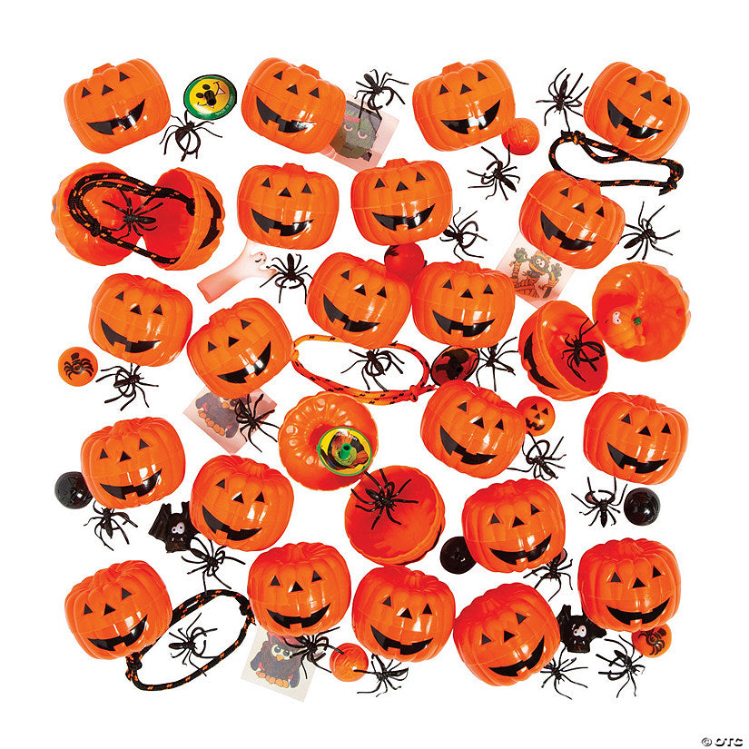 144 Piece(s): 2 1/4" Bulk Toy-Filled Plastic Orange Jack-O’-Lanterns - 144 Pc. | USA Decoration®