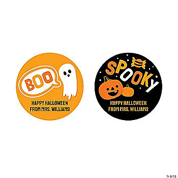 80 Piece(s): Bulk 80 Pc. Personalized Modern Halloween Favor Stickers | USA Decoration®