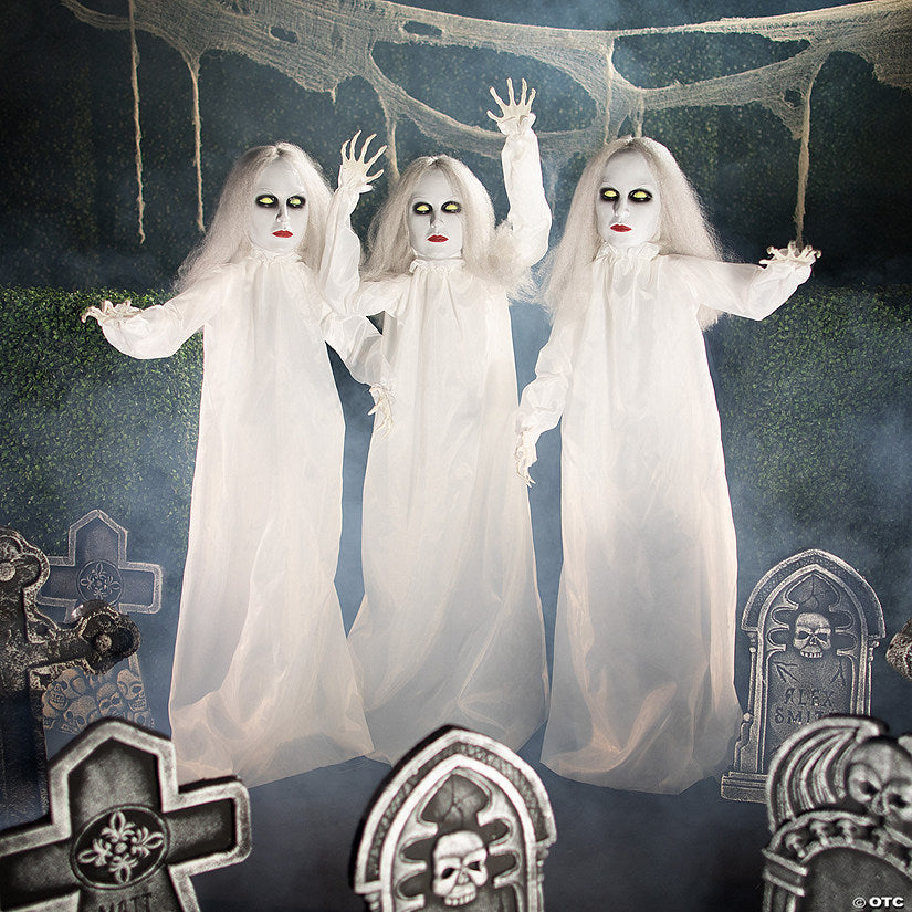 4 ft. Halloween Ghostly Girl Yard Stakes Halloween Decoration - 3 Pc.