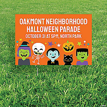 1 Piece(s): Personalized 24" x 16" Halloween Party Yard Sign | USA Decoration®