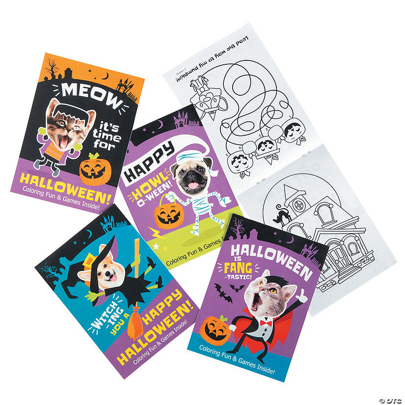 144 Piece(s): 5" x 7" Bulk 144 Pc. Halloween Silly Animal Characters Paper Coloring Books | USA Decoration®