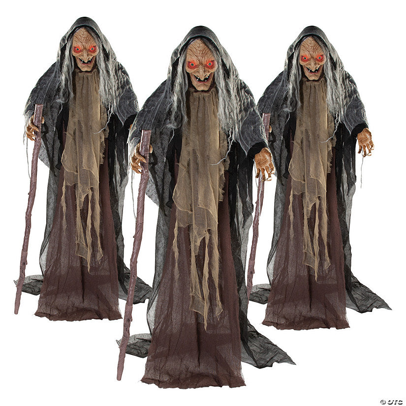 5 Ft. Bulk Animated Witches Standing Halloween Decorations Set - 3 Pc. | USA Decoration®