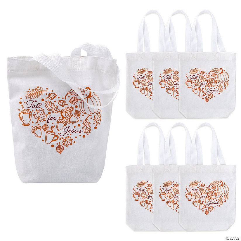 6 Piece(s): 10" x 12" Medium Fall for Jesus Tote Bags - 6 Pc. | USA Decoration®