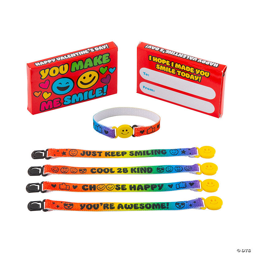 Smile Bracelet Valentine Exchanges with Box for 24