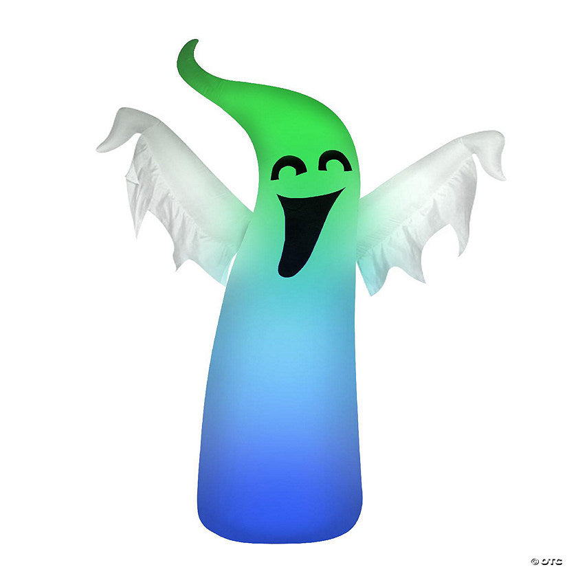 Occasions 5' Inflatable Color Changing Ghost, 5 ft Tall, White | USA Decoration®