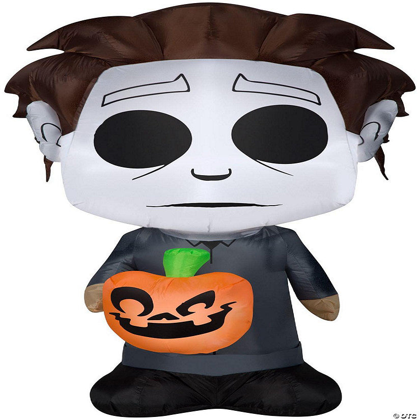 1 Piece(s): Gemmy Airblown Michael Myers with Jack o Lantern 5 ft Tall grey | USA Decoration®