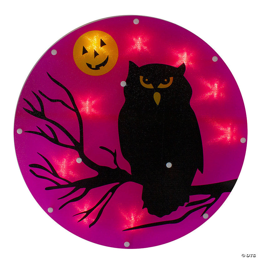 13.75" Lighted Owl Halloween Window Silhouette | USA Decoration®