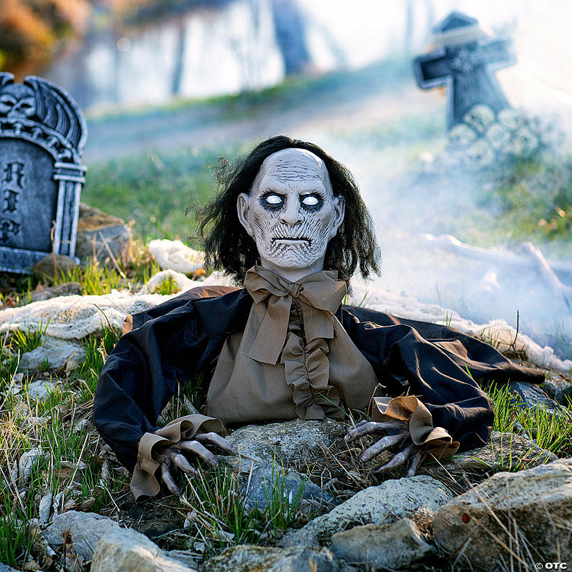 18" Zombie Groundbreaker Plastic Animated Prop Outdoor Halloween Decoration | USA Decoration®