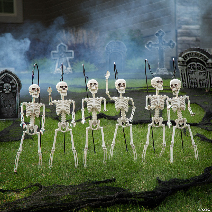 Posable Skeletons Shepherd’s Hook Halloween Decorating Kit - 12 Pc. | USA Decoration®
