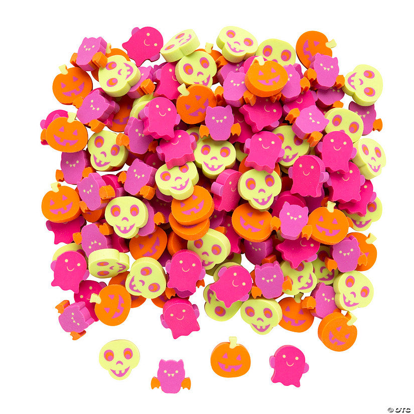 144 Piece(s): Bulk 144 Pc. Mini Halloween Erasers | USA Decoration®