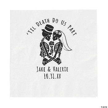 Bulk 50 Pc. Personalized Halloween Wedding Luncheon Napkins | USA Decoration®