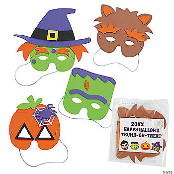 Makes 12: Personalized Halloween Mask Craft Kit Handout for 12 | USA Decoration®