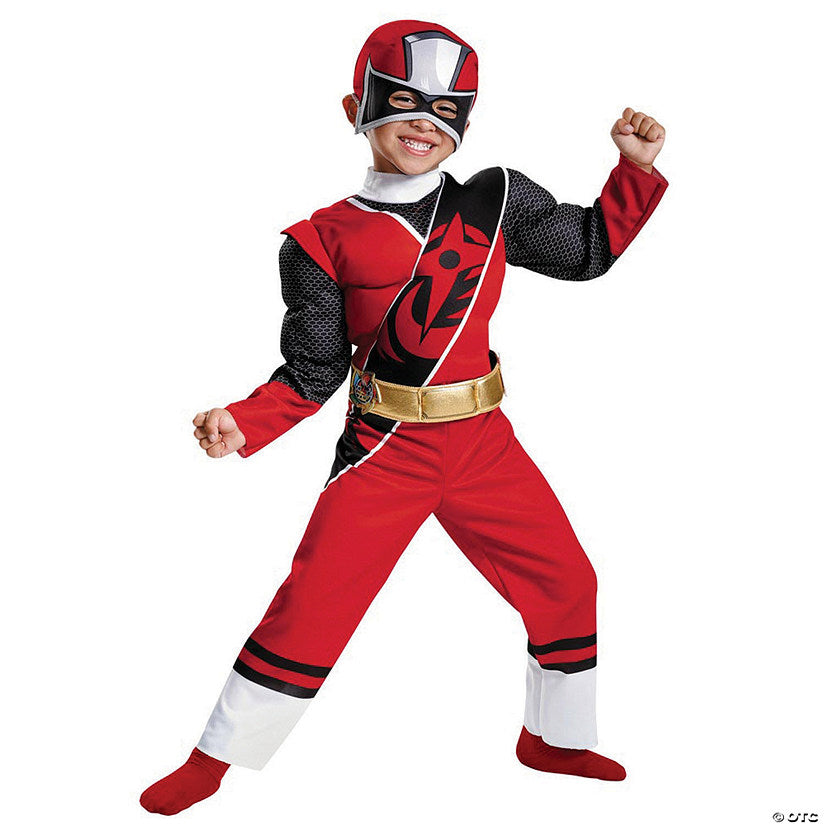 Kids Muscle Ninja Steel Red Ranger Costume | USA Decoration®