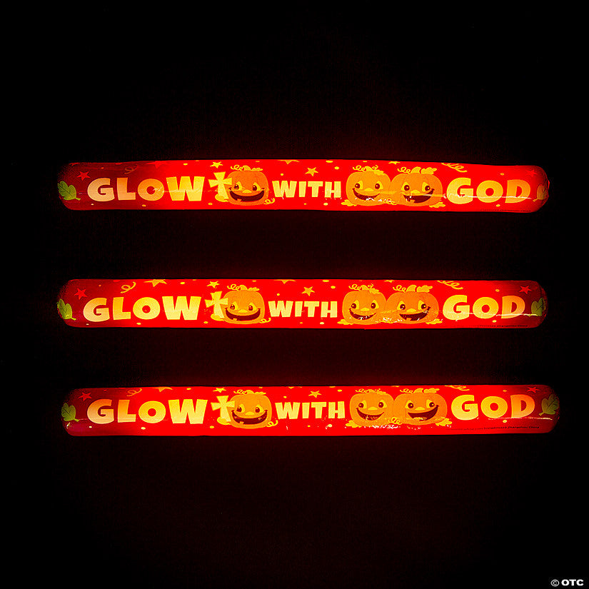 Christian Pumpkin Foam Tubes with Glow Sticks - 6 Pc. | USA Decoration®