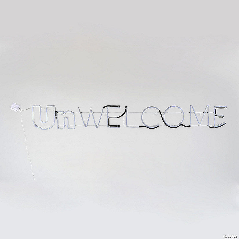 National Tree Company 50 in. Halloween "Unwelcome" Neon Style Sign | USA Decoration®