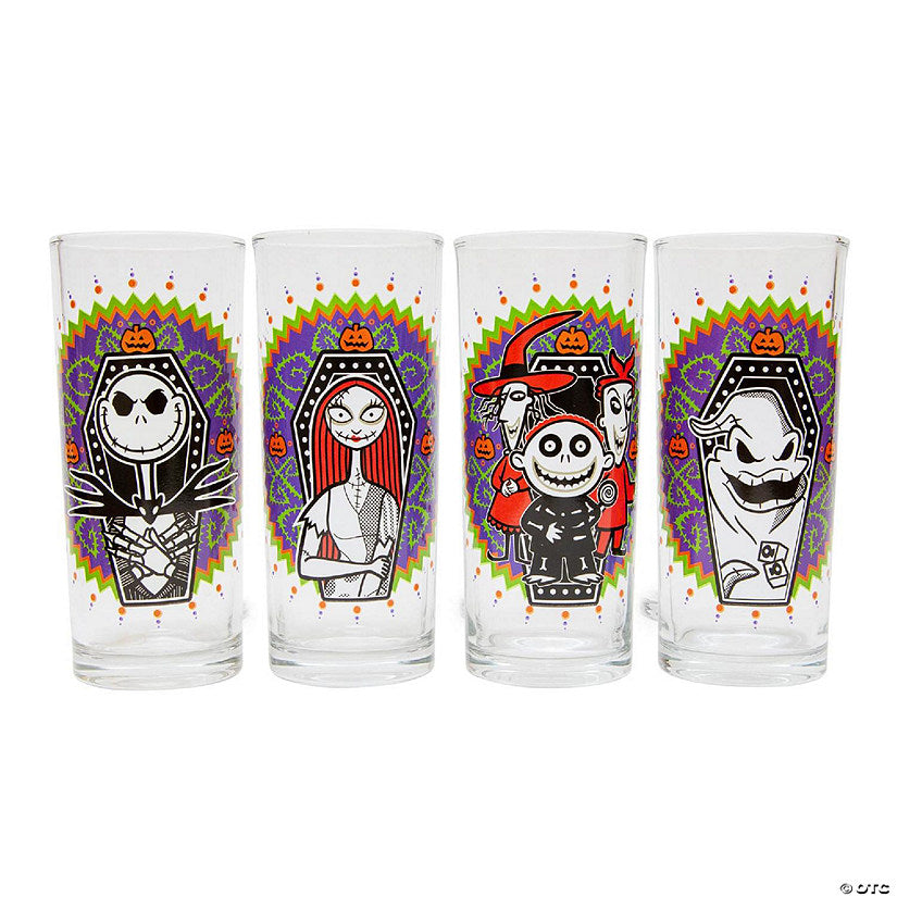 Disney The Nightmare Before Christmas Day of the Dead Tumbler Glasses Set of 4