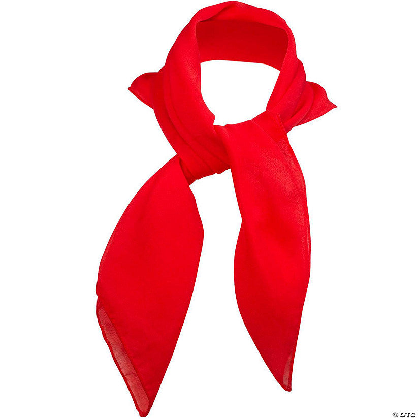 1 Piece(s): Skeleteen Chiffon Head Neck Scarf - Red Classic Retro Sheer Square Head Scarves Handkerchiefs Handbag Ties for Women and Girls | USA Decoration®