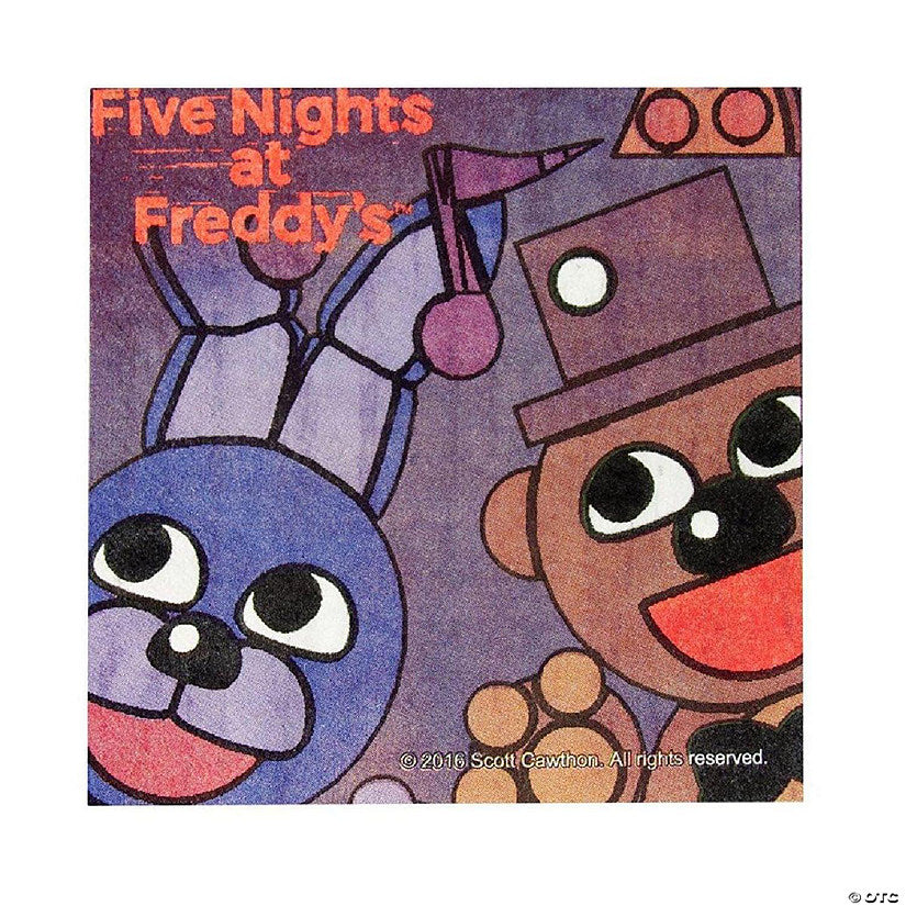 Five Nights at Freddy's 16 Count 10" Square Beverage Napkins | USA Decoration®