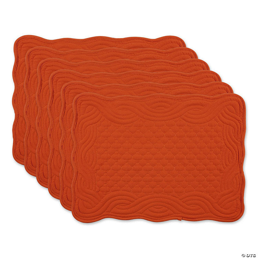6 Piece(s): Pumpkin Spice Quilted Farmhouse Placemat (Set Of 6) | USA Decoration®