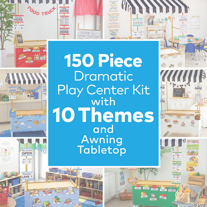 153 Piece(s): Dramatic Play Center Kit with 10 Store Themes & Tabletop Tent - 153 Pc. | USA Decoration®