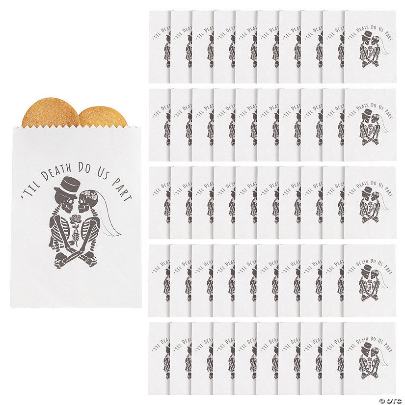 Mega Bulk 150 Pc. Til Death Do Us Part Halloween Wedding Treat Bags halloween