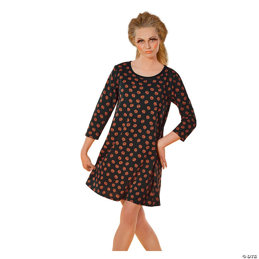 1 Set(s): Black and Orange Pumpkin Women Adult Halloween Costume - Small | USA Decoration®