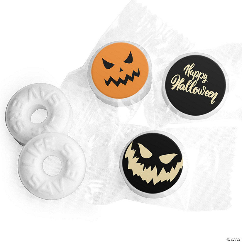 300 Piece(s): 300 pcs Halloween LifeSavers Mints Party Favors (Approx. 300 mints & 324 Stickers) by Just Candy - Assembly Required - Scary Pumpkins | USA Decoration®