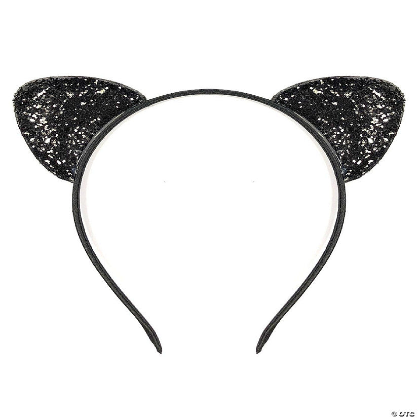 1 Piece(s): Wrapables Cosplay Costume Headband, Party Headwear, Glittery Black Cat Ears | USA Decoration®