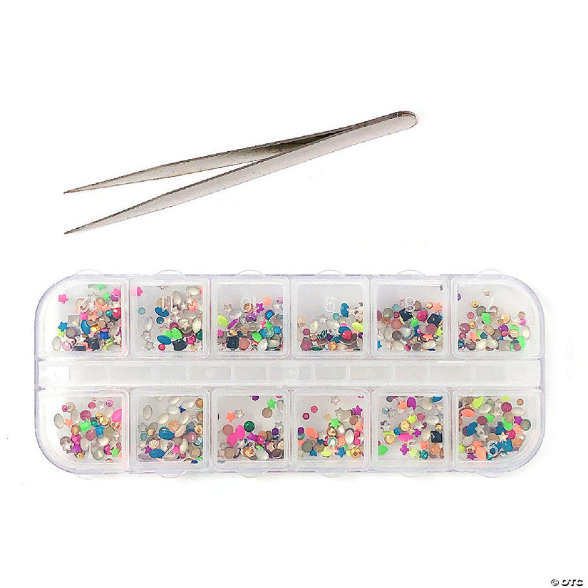 1 Set(s): Wrapables Dazzling Nail Art Rhinestones Nail Manicure with Plastic Case, Stardust | USA Decoration®