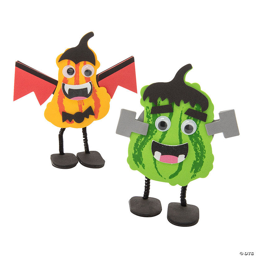 Makes 12: Halloween Gourd Monster Stand-Up Craft Kit - Makes 12 | USA Decoration®