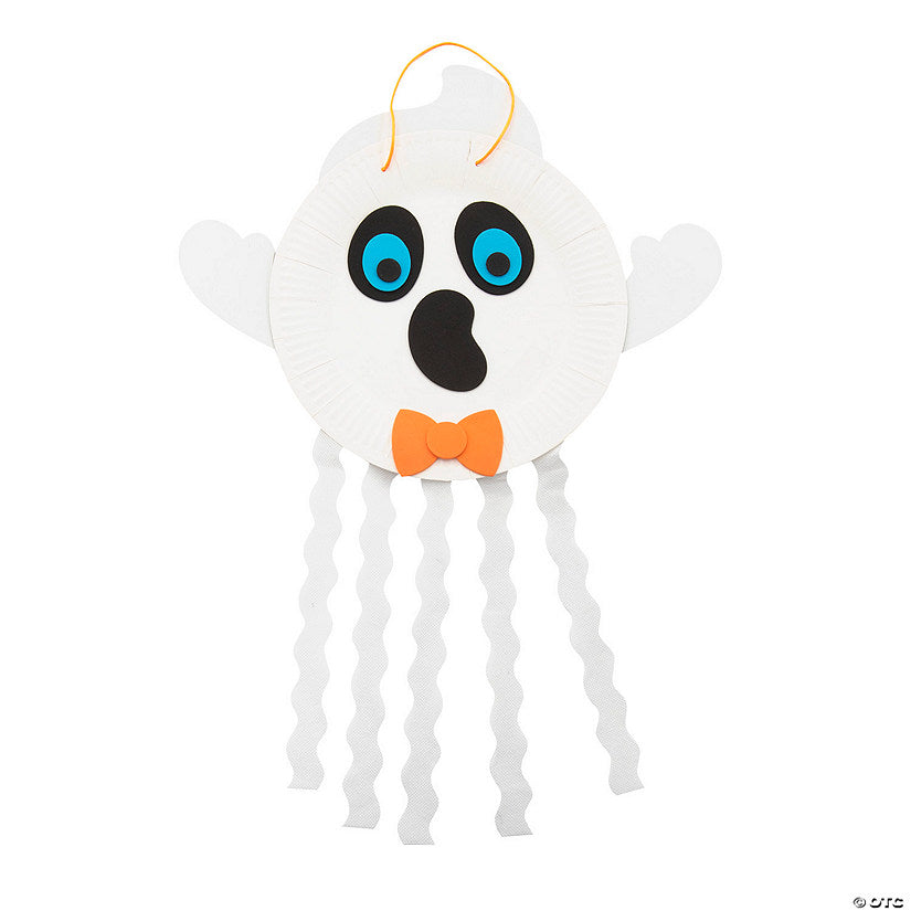 Makes 12: Halloween Ghost Paper Plate Craft Kit - Makes 12 | USA Decoration®