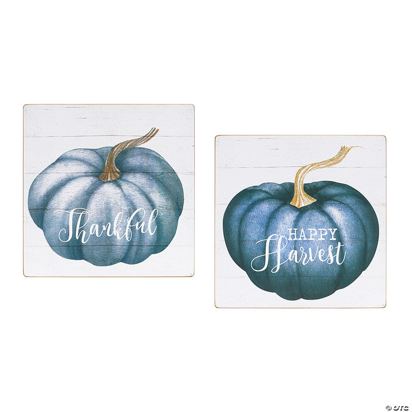 1 Set(s): Pumpkin Sign (Set Of 4) 16"Sq Mdf | USA Decoration®
