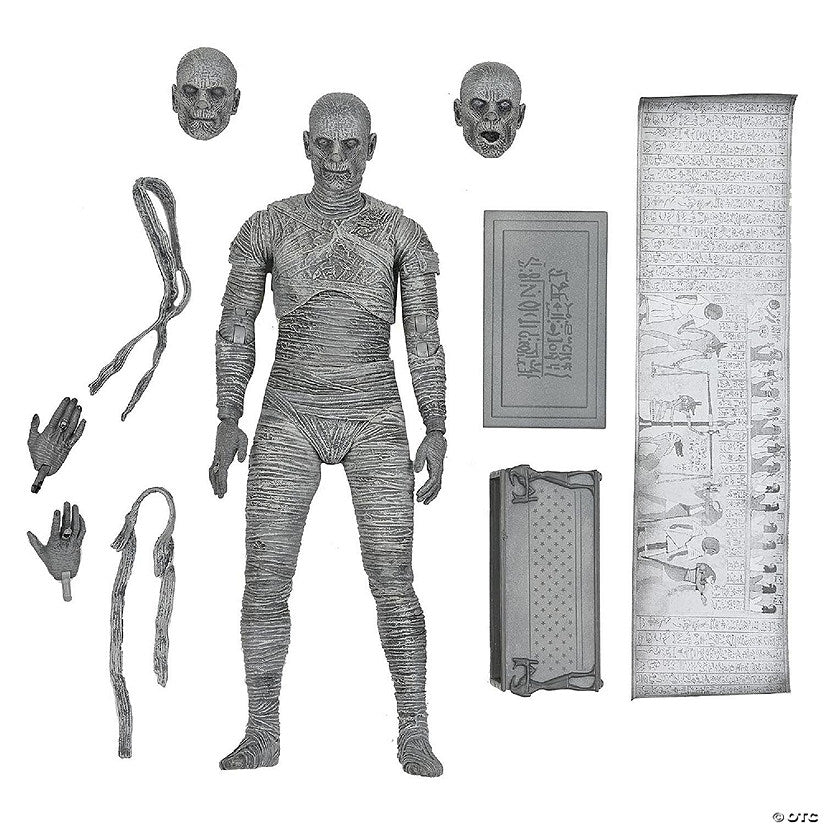1 Piece(s): Universal Monsters 7 Inch Scale Action Figure The Mummy (Black & White) | USA Decoration®