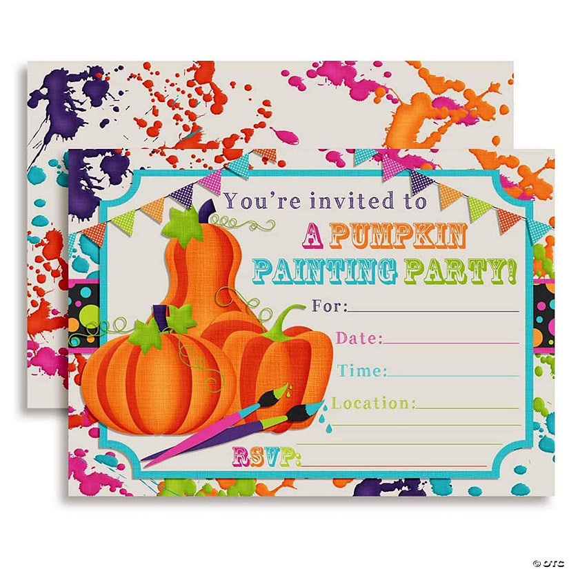 40 Piece(s): AmandaCreation Pumpkin Painting Invites 40pc. | USA Decoration®