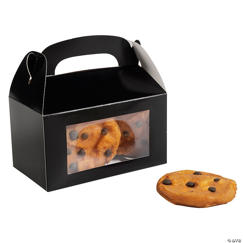 6" x 7" Black Cardstock Treat Boxes with Display Window - 12 Pc. halloween
