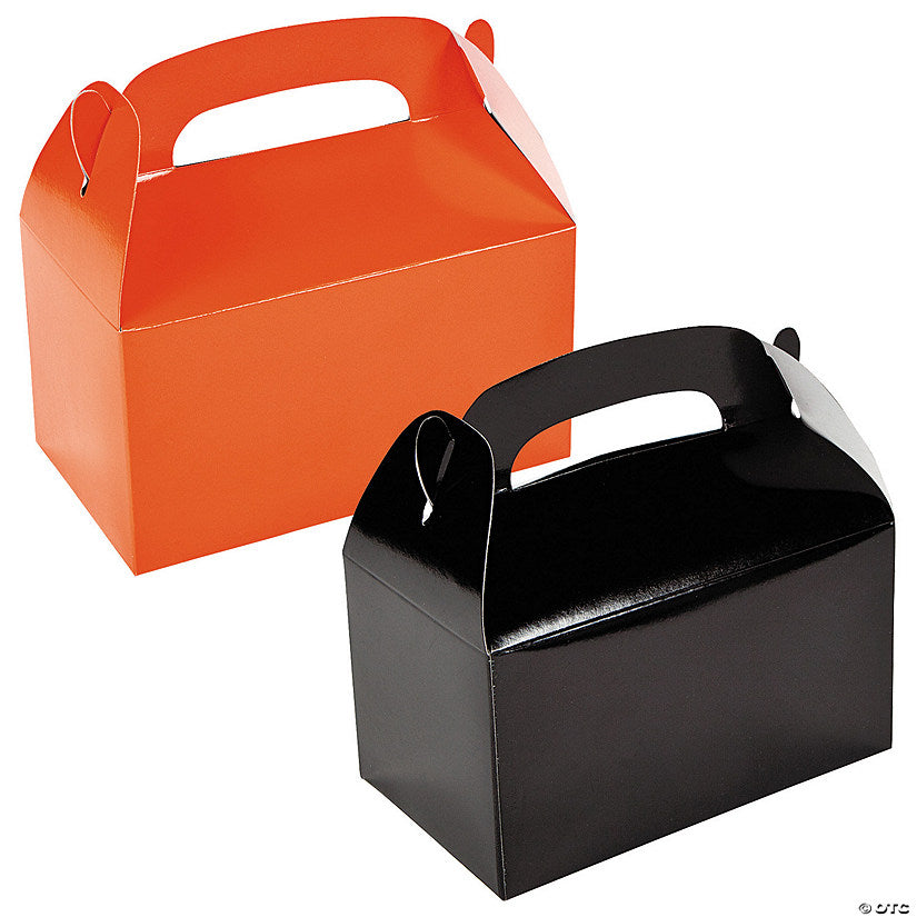 Black & Orange Gable Box Favor Kit for 24 halloween