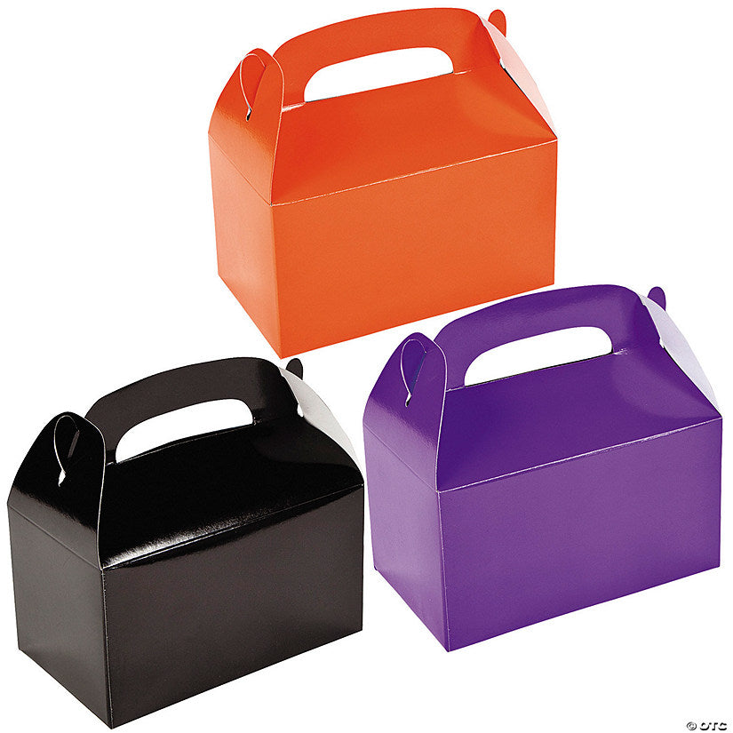 Black, Purple & Orange Gable Box Favor Kit for 36 halloween