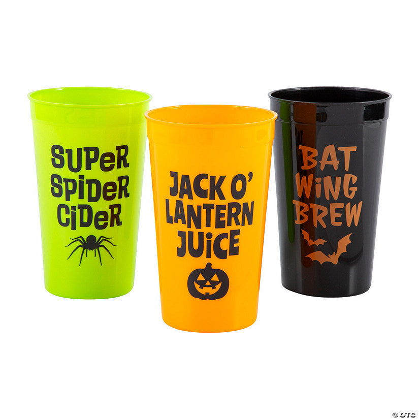 6 3/4" 30 oz. Orange, Black & Green Halloween Tumblers - 12 Ct. | USA Decoration®
