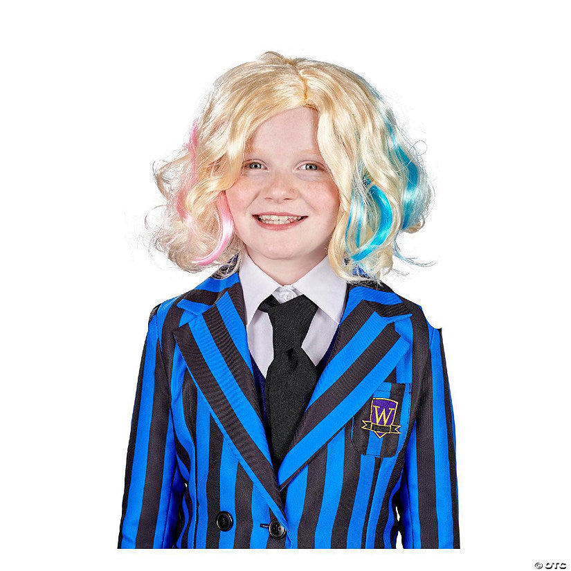Wednesday Inspired Gothic Girls Friend Blonde Child Costume Wig | USA Decoration®