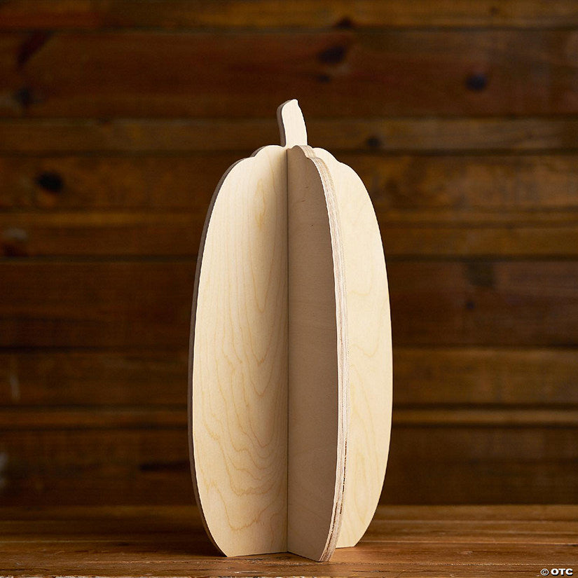 4 Piece(s): Unfinished Wood Co 17 inch Slotted Pumpkins 4pc | USA Decoration®