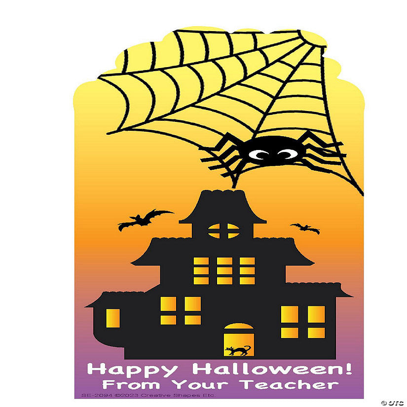 24 Piece(s): Creative Shapes Etc. - "From Your Teacher" Bookmarks - Happy Halloween | USA Decoration®