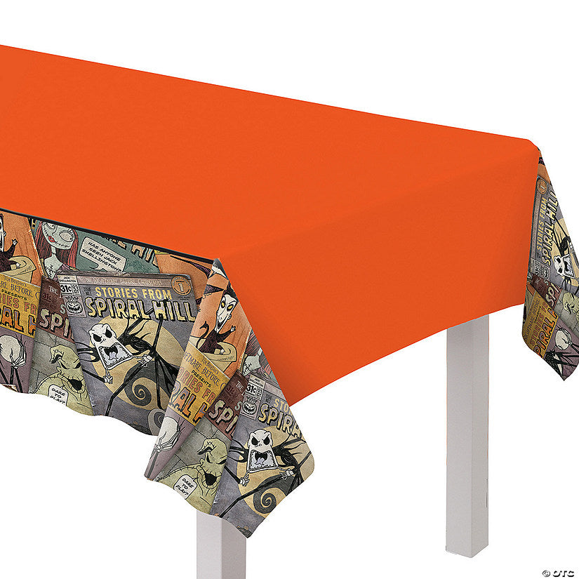 4 Ft. 6" x 8 Ft. Disney’s The Nightmare Before Christmas Pumpkin King Disposable Plastic Tablecloth | USA Decoration®