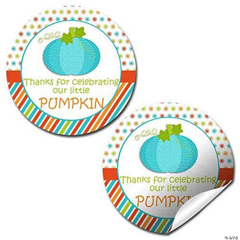 40 Piece(s): AmandaCreation Blue Pumpkin Envelope Seals 40pc. | USA Decoration®