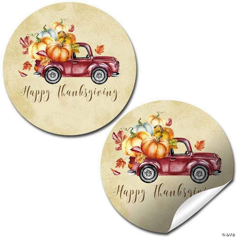 40 Piece(s): AmandaCreation Truck with Pumpkins Envelope Seals 40pc. | USA Decoration®