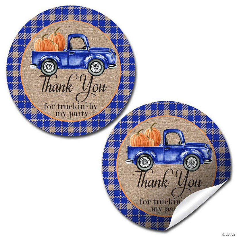 40 Piece(s): AmandaCreation Blue Truck Pumpkins Envelope Seals 40pc. | USA Decoration®