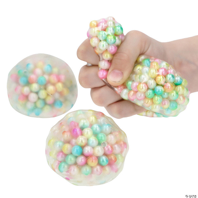 Per Dozen: 2 1/4" diam. Bright Color Sensory Stress Balls with ASMR Beads - 12 Pc. | USA Decoration®