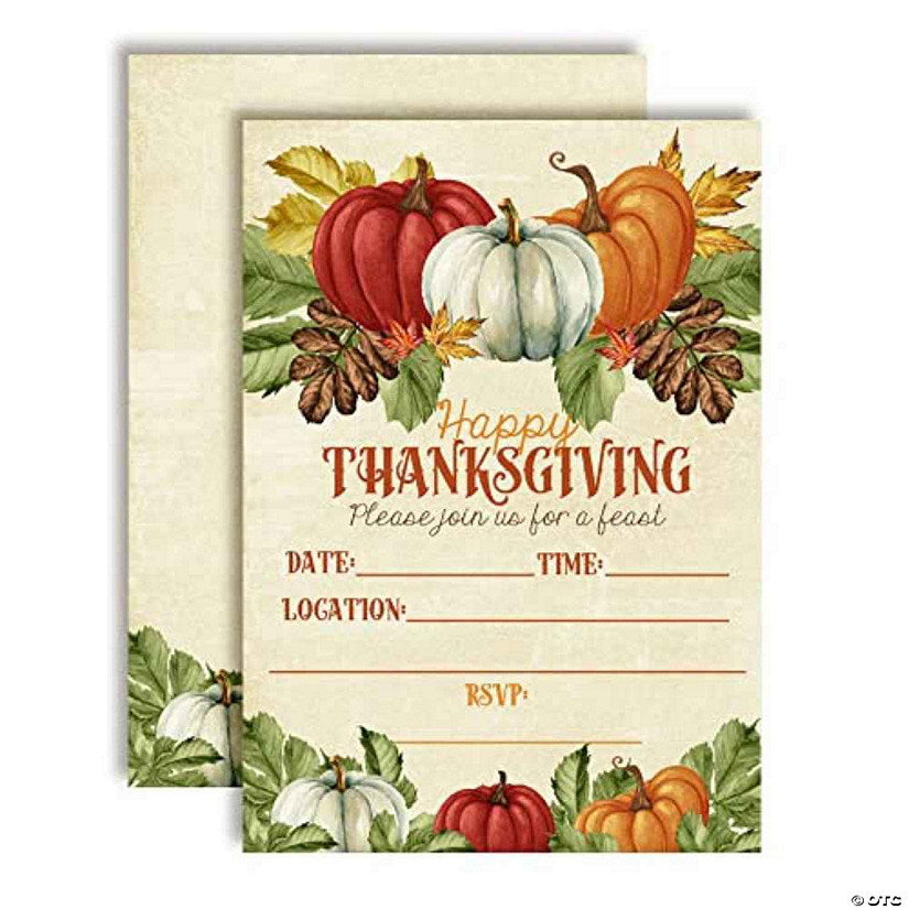 40 Piece(s): Pumpkins With Fall Foliage Invitations 40pc. by AmandaCreation | USA Decoration®