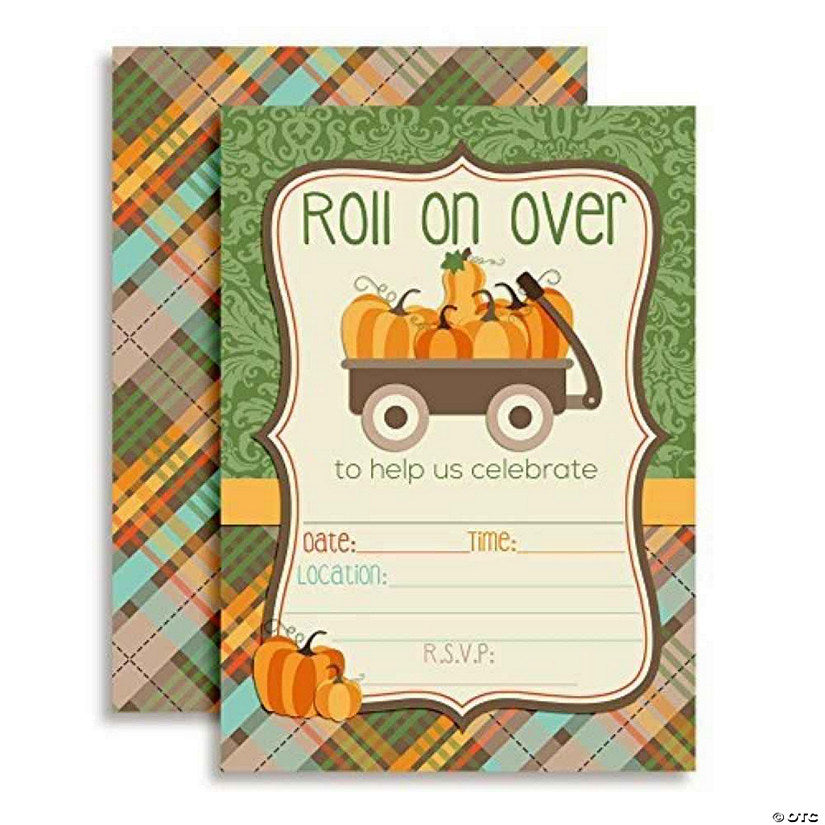 40 Piece(s): Little Wagon Pumpkins Invitations 40pc. by AmandaCreation | USA Decoration®