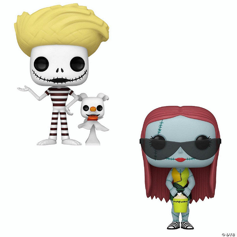 1 Piece(s): Funko Pop! 2 Pack Nightmare Before Christmas - Jack with Zero (Beach) & Sally with Glasses (Beach) #1470 #1469 | USA Decoration®